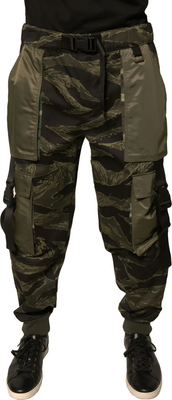 Green Cotton Jogger Cargo Pants