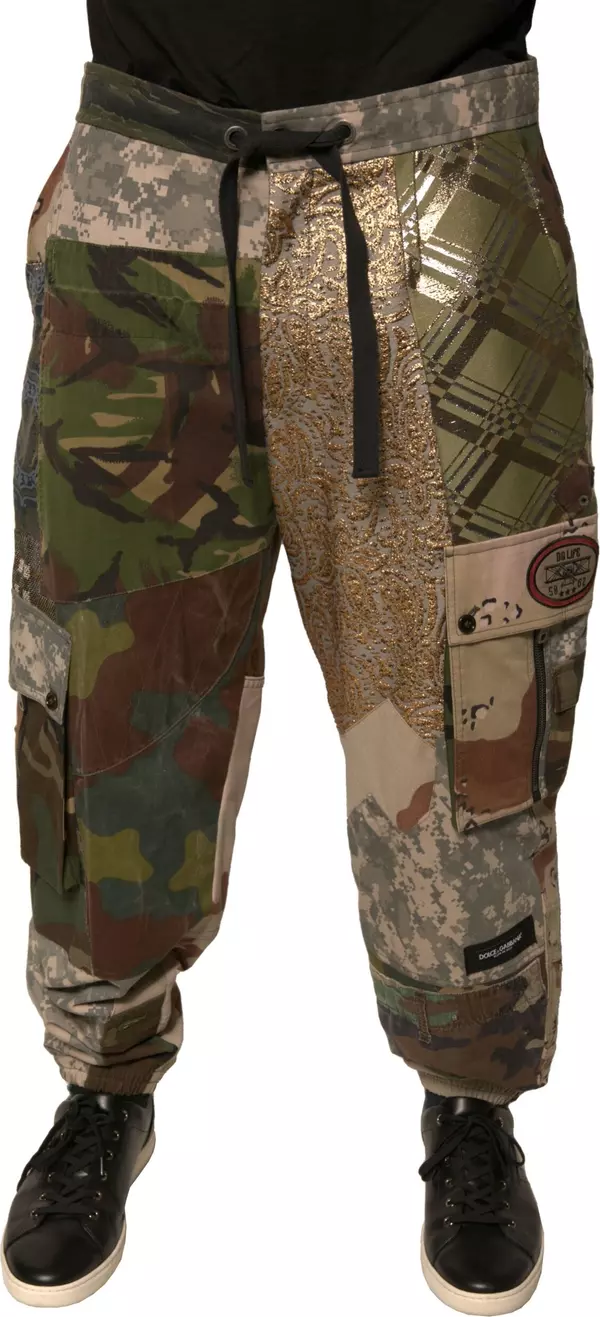 Multicolor Patchwork Men Jogger Pants