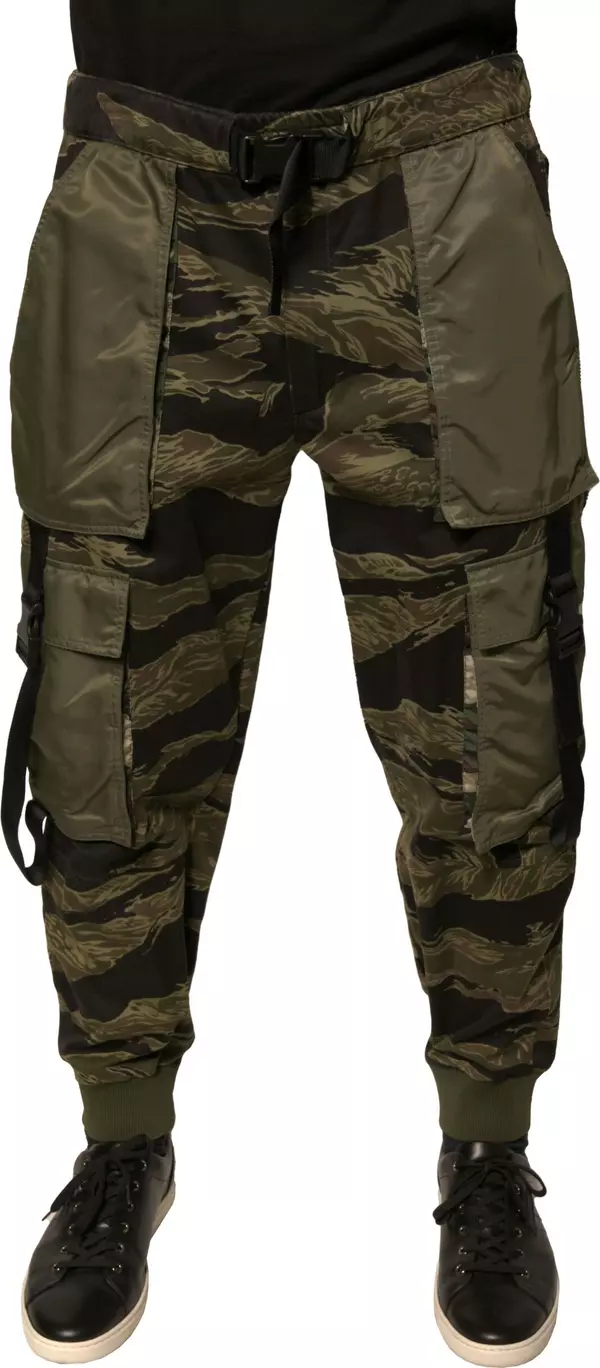 Green Cotton Jogger Cargo Pants