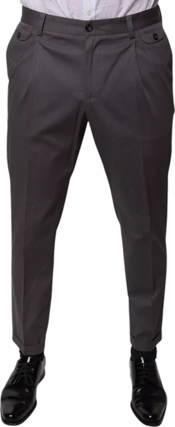 Dark Gray Mid Waist Dress Pants