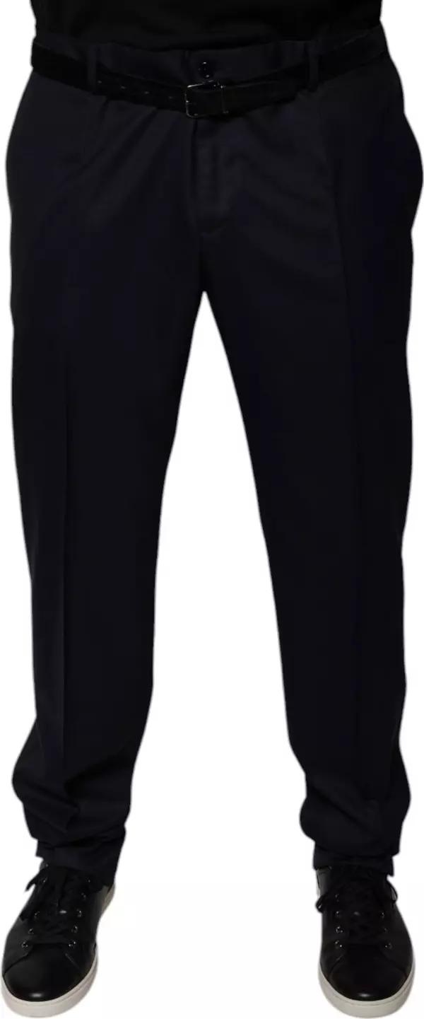 Dark Blue Tapered Formal Dress Pants