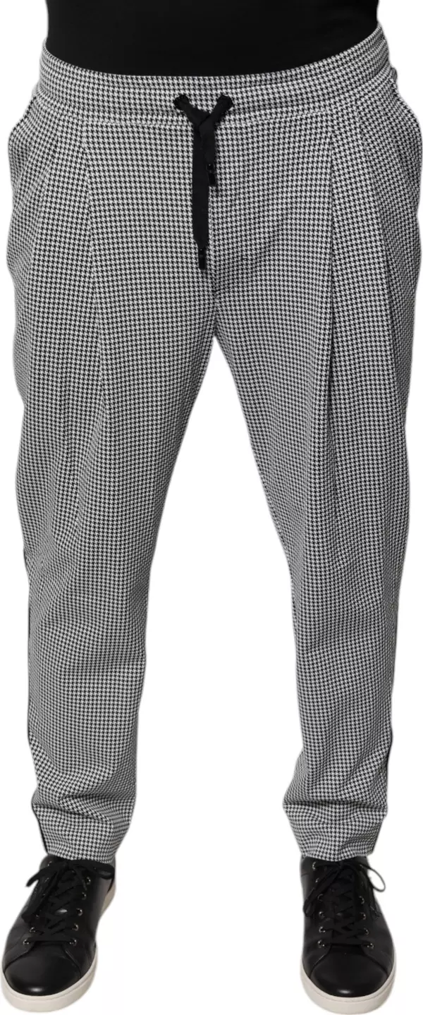 Black White Houndstooth Skinny Dress Pants