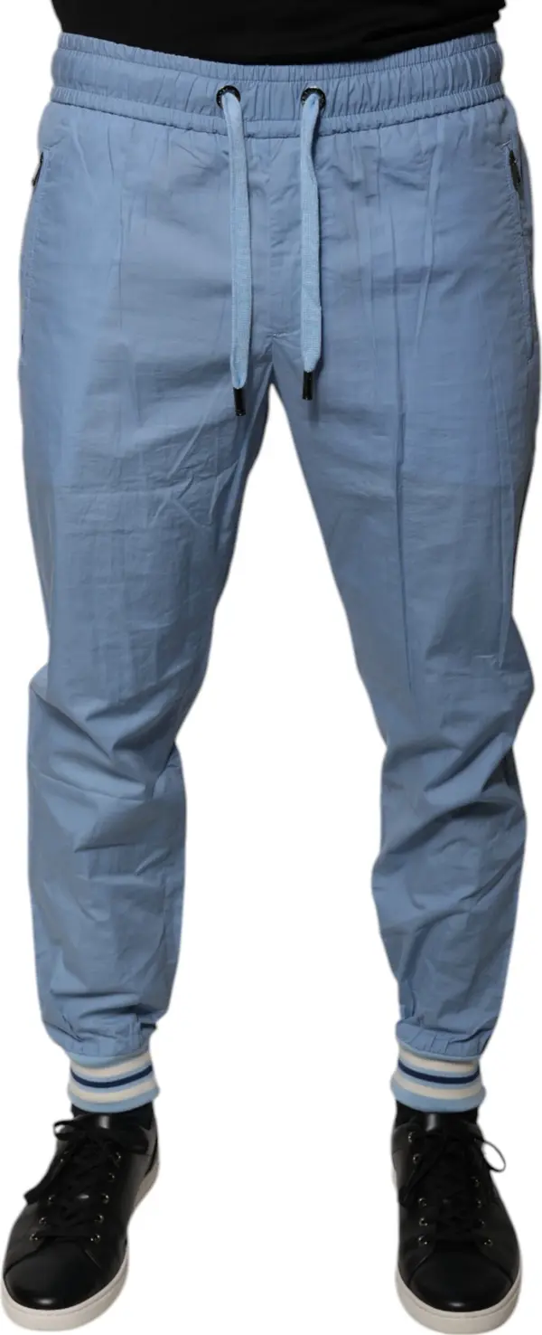 Blue Cotton Jogger Sweatpants Pants