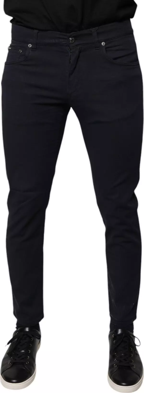 Black Logo Cotton Stretch Skinny Denim Jeans
