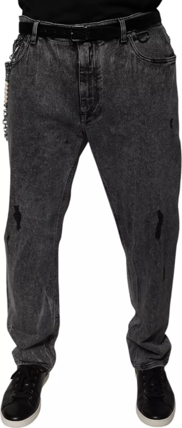 Dark Gray Cotton Skinny Denim Jeans