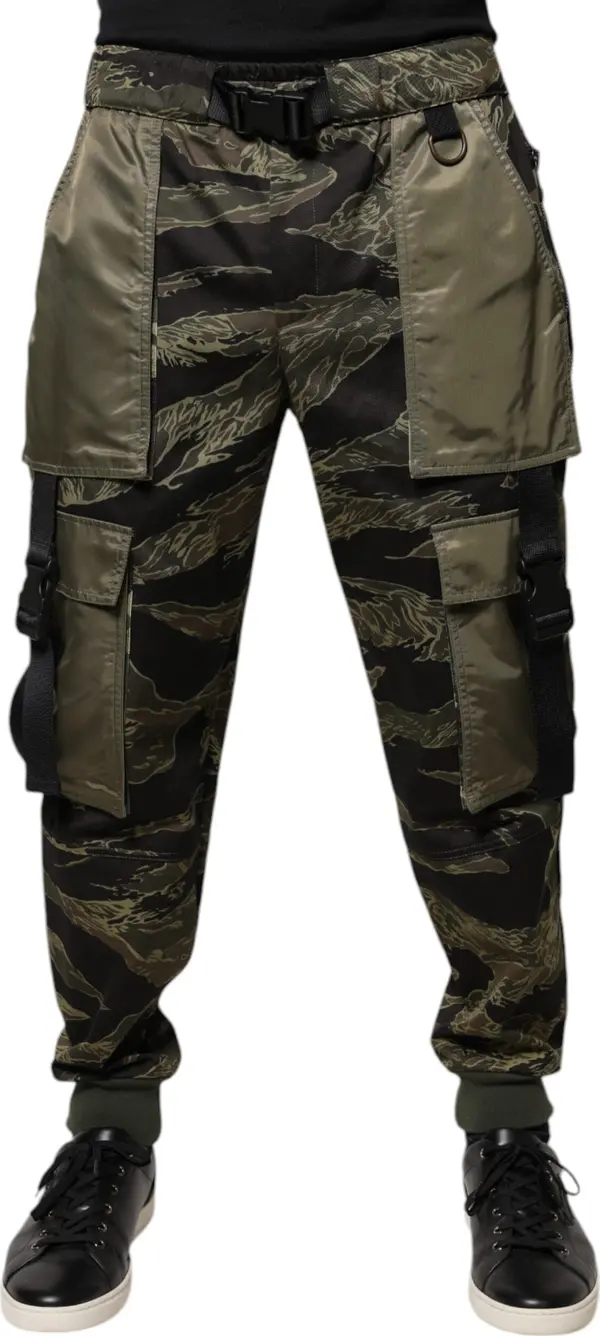 Green Cotton Jogger Cargo Pants