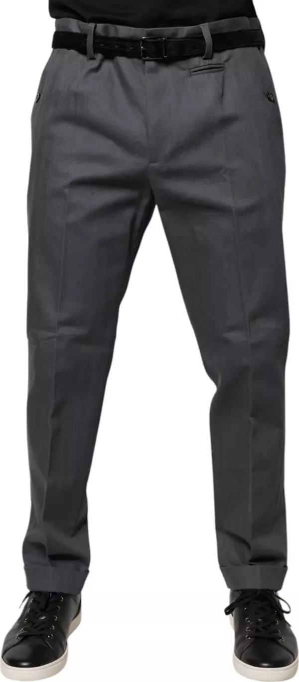 Gray Tapered Formal Dress Pants
