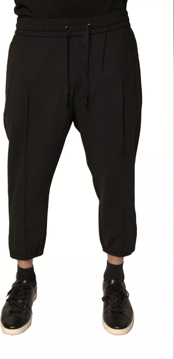 Black Wool Jogger Jogging Pants