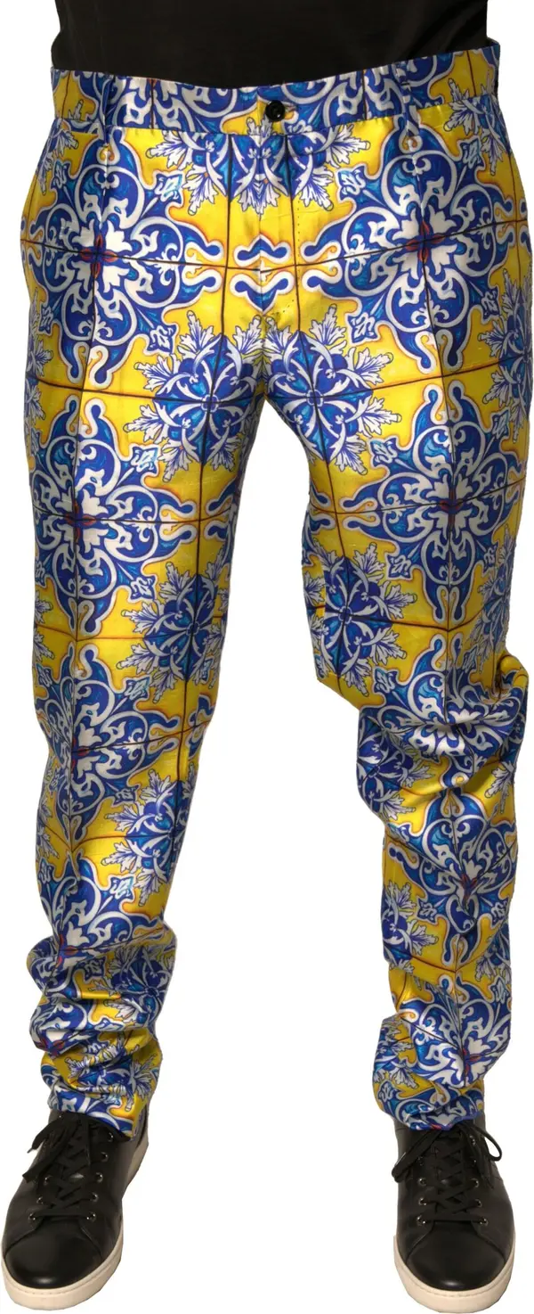 Multicolor MajolicaSilk Skinny Pants