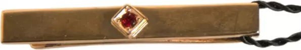 Gold Tone Brass Crystal Branded Tie Clip Bar