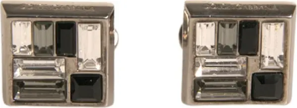 Silver Plated Brass Pin Crystal Cufflinks