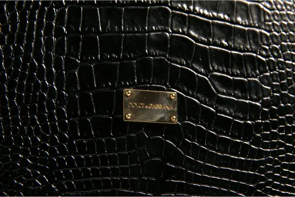 Elegant Black Leather Logo Plaque Holder Catalogue Case