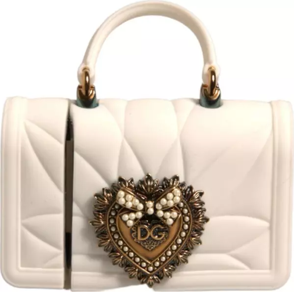 White Silicone Devotion Heart Cover Hand Bag Airpod Case