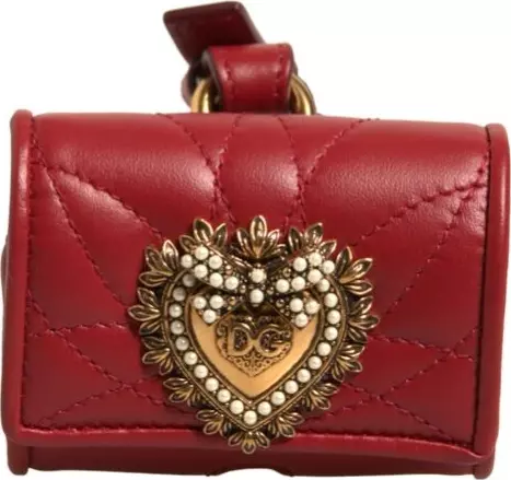 Black Leather Devotion Heart Strap Airpod Case