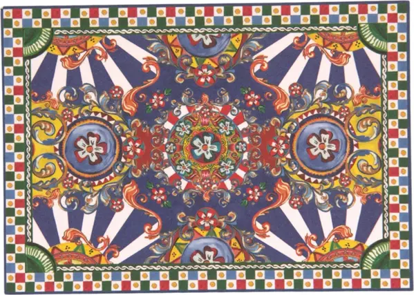 Multicolor Carretto Siciliano Envelope Post Card Holder