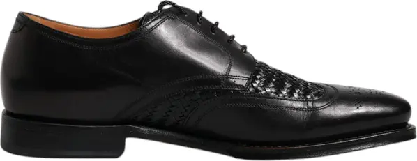 Black Leather Derby Wingtip Lace Up Formal Dress Shoes