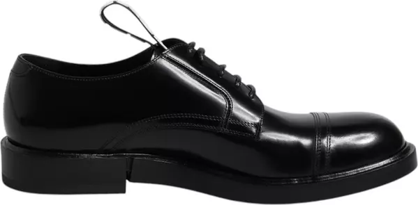 Black Patent Leather Derby Lace Up Formal Dress Shoes