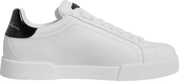 White Leather Low Top Lace Up Sneakers Shoes