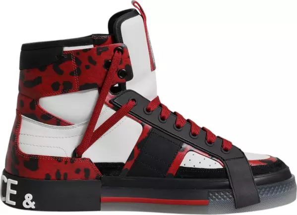 Multicolor Leather High Top Sneakers Shoes