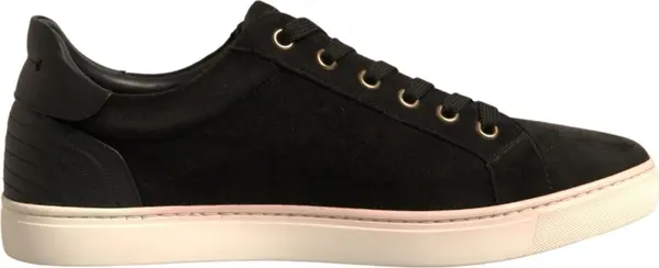 Black Logo Suede Leather Men Sneakers Shoes