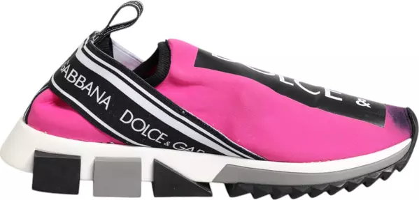Fuchsia White Slip On Sorrento Sneakers Shoes