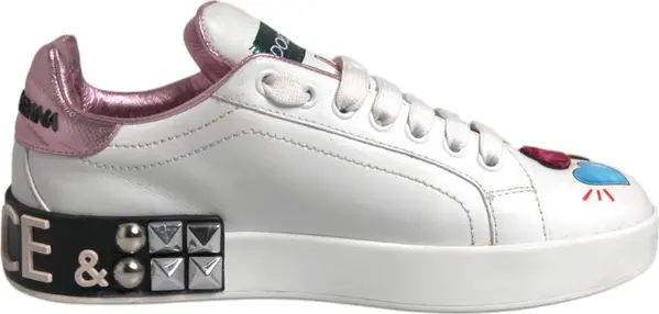 White Sequined Crystal Low Top Sneakers Shoes