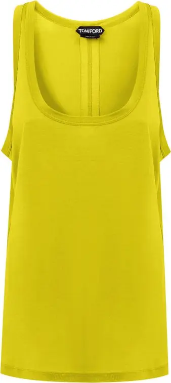 Yellow Silk Tank Tops