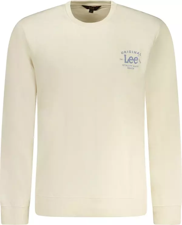Beige Cotton Men Sweatshirt