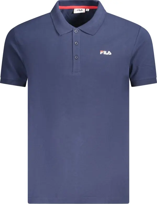 Blue Cotton Men Polo Shirt