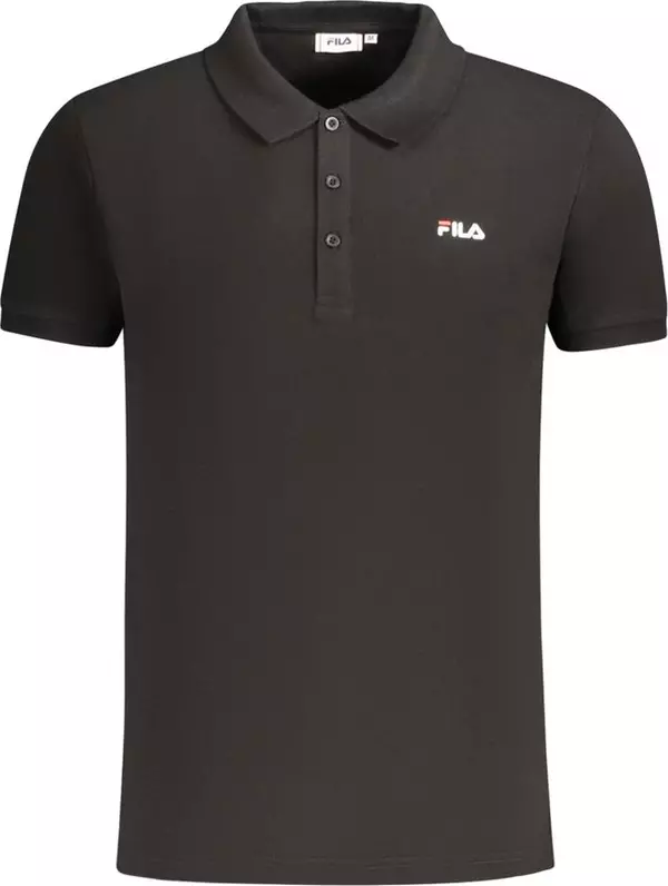 Black Cotton Men Polo