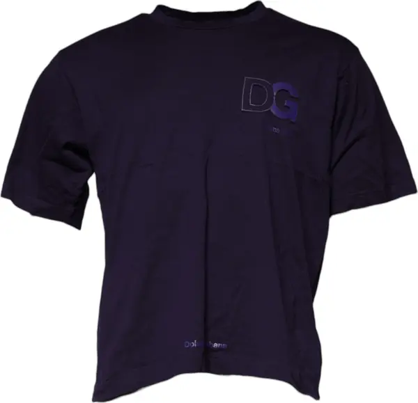 Purple DG Logo Cotton Crew Neck T-shirt
