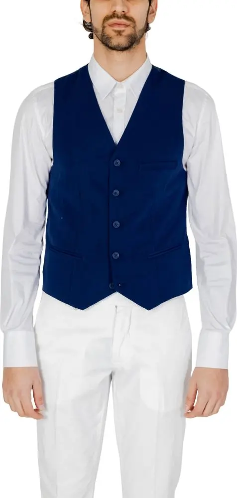 Blue Polyester Waistcoat