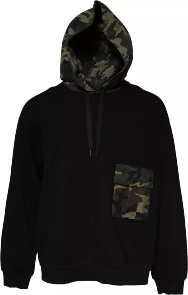 Black Camouflage Hooded Sweatshirt Sweater