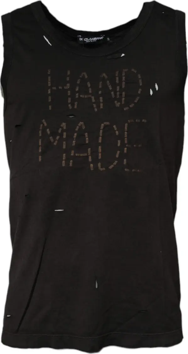 Black Sleeveless Round Neck Tank T-shirt
