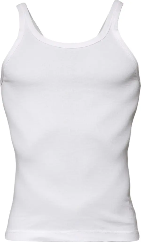 Ivory Cotton Sleeveless Round Neck Tank T-shirt