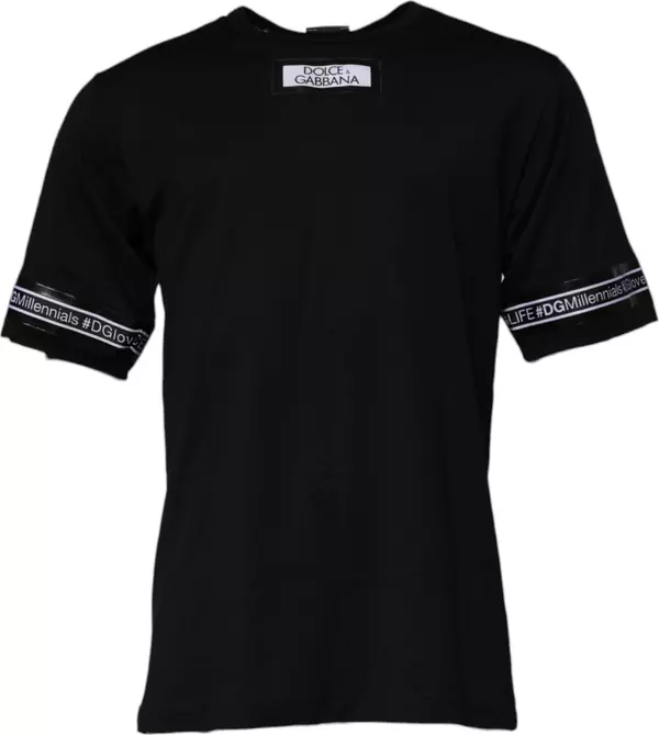 Black #DGMILLENNIALS Cotton Crew Neck T-shirt