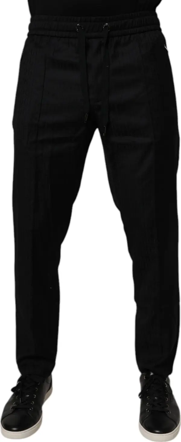 Black Wool Jogger Jogging Pants