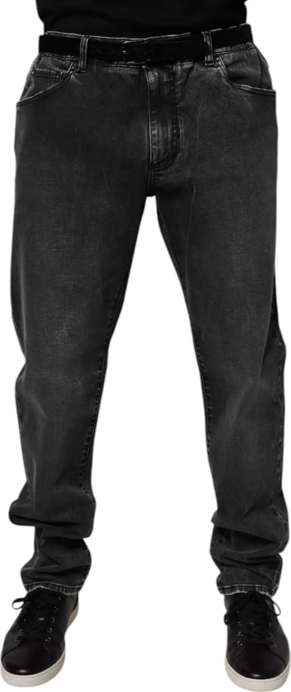 Black Cotton Stretch Skinny Men Denim Jeans