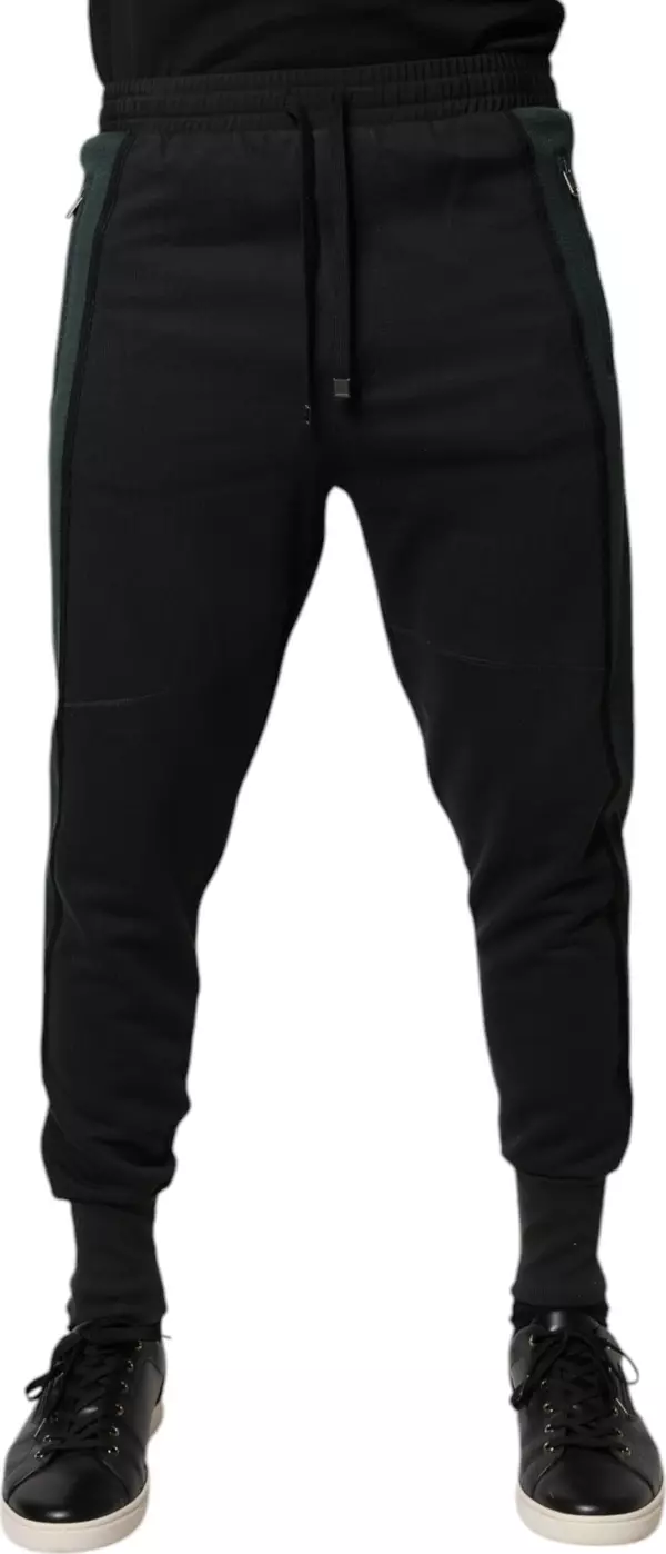 Black Cotton Blend Jogger Sweatpants Pants