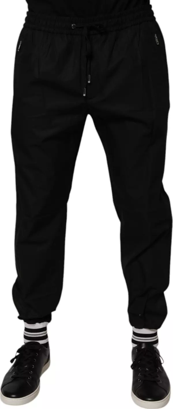 Black Cotton Men Jogger Sweatpants Pants