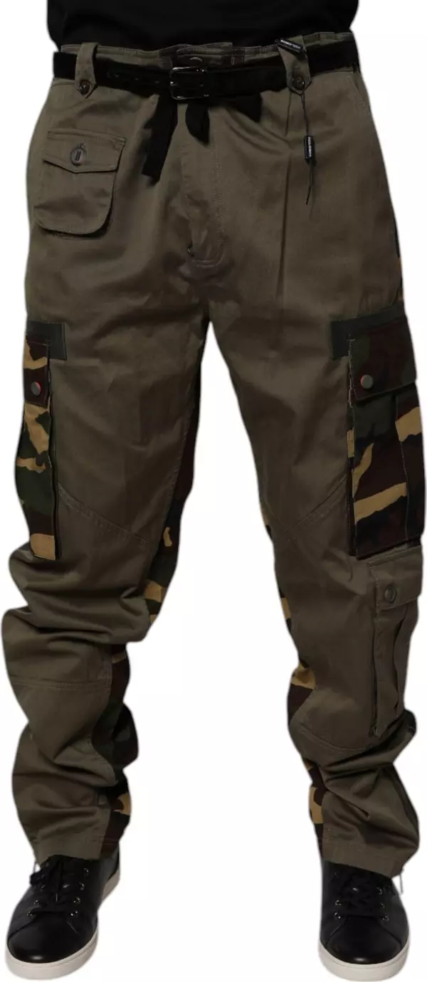 Multicolor Patchwork Camouflage Cargo Pants