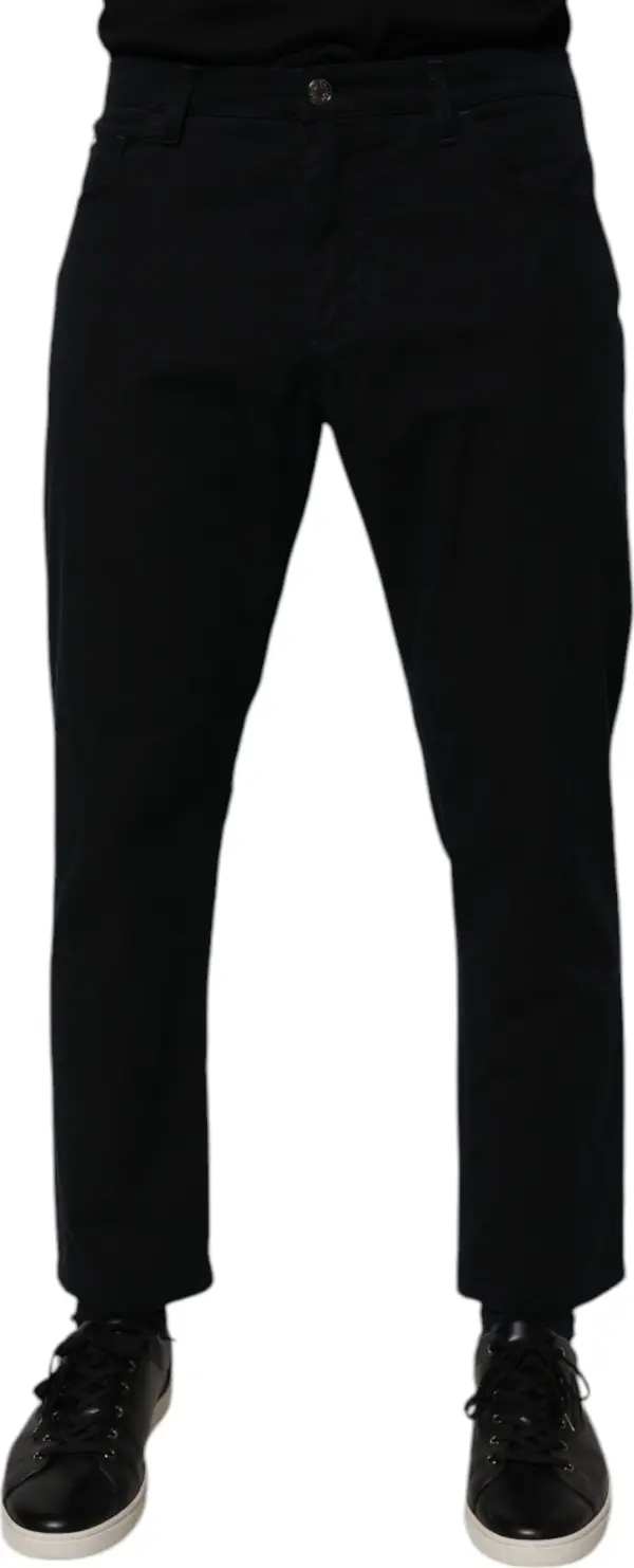 Dark Blue Cotton Stretch Loose Men Denim Jeans