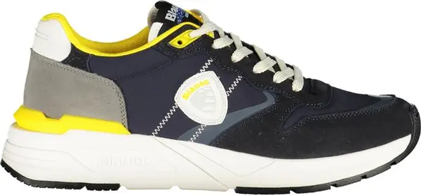 Blue Polyurethane Mens Sneaker