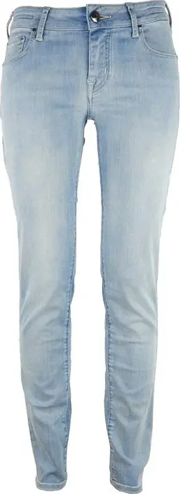 Blue Cotton Straight-Leg Jeans