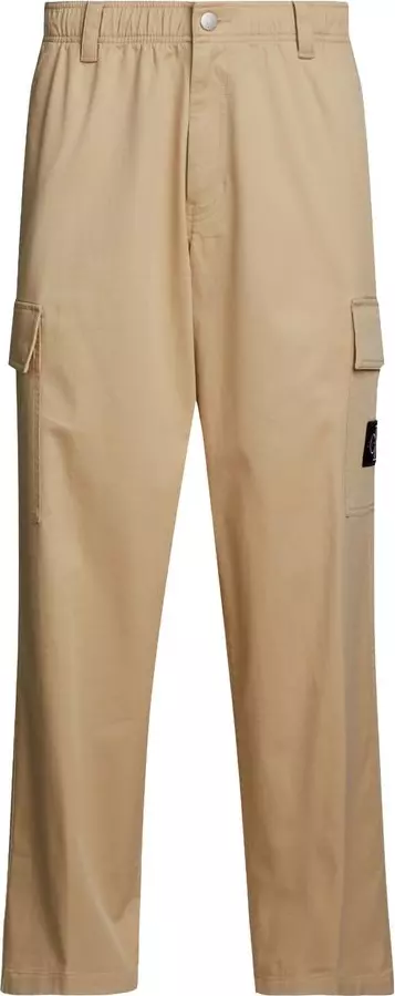 Beige Cotton Cargo Pants