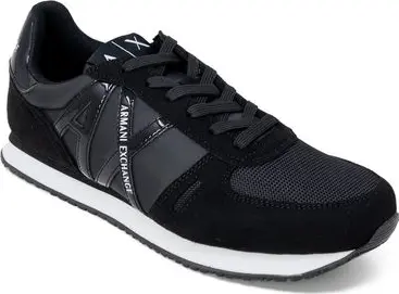 Black Polyester Athletic Sneakers