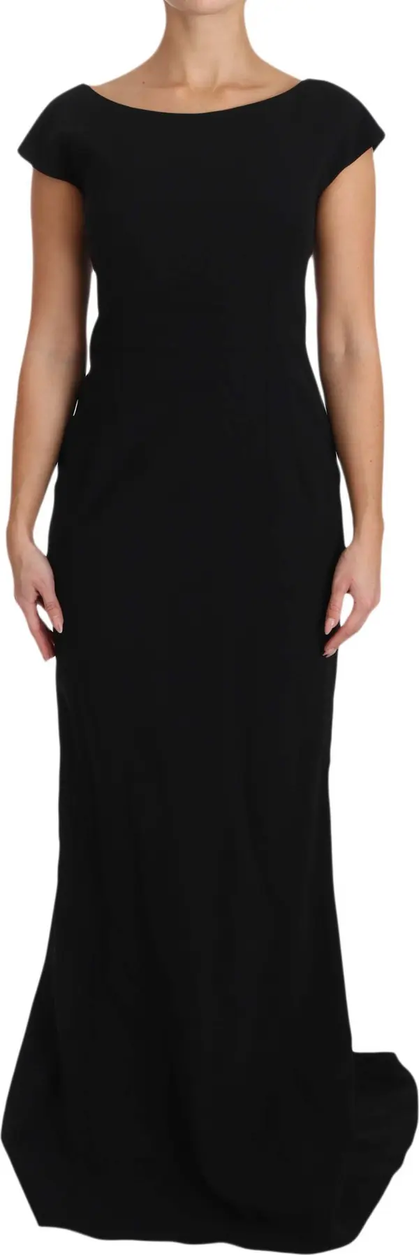 Black Stretch Fit Flare Gown Maxi