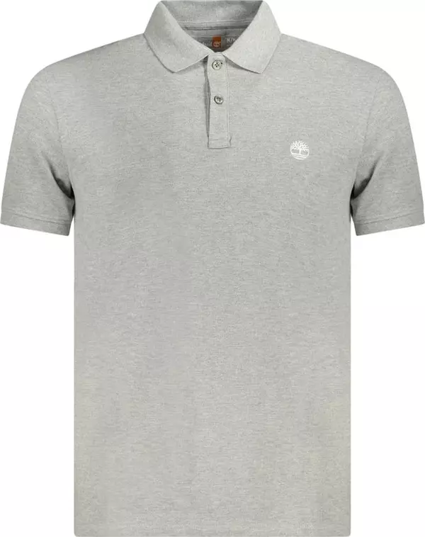 "Gray Cotton Men Polo Shirt"