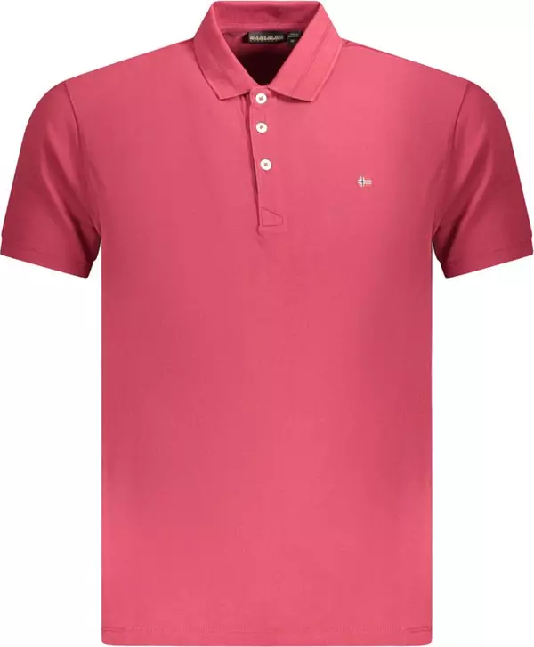 Red Cotton Men Polo Shirt