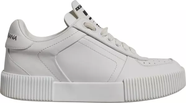 White Miami Leather Low Top Sneakers Shoes